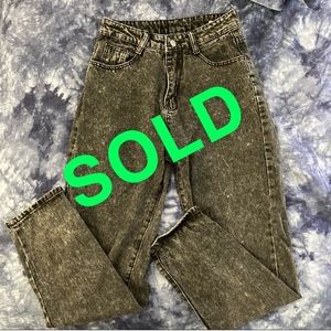SOLD Black Acid Wash Mom Jeans